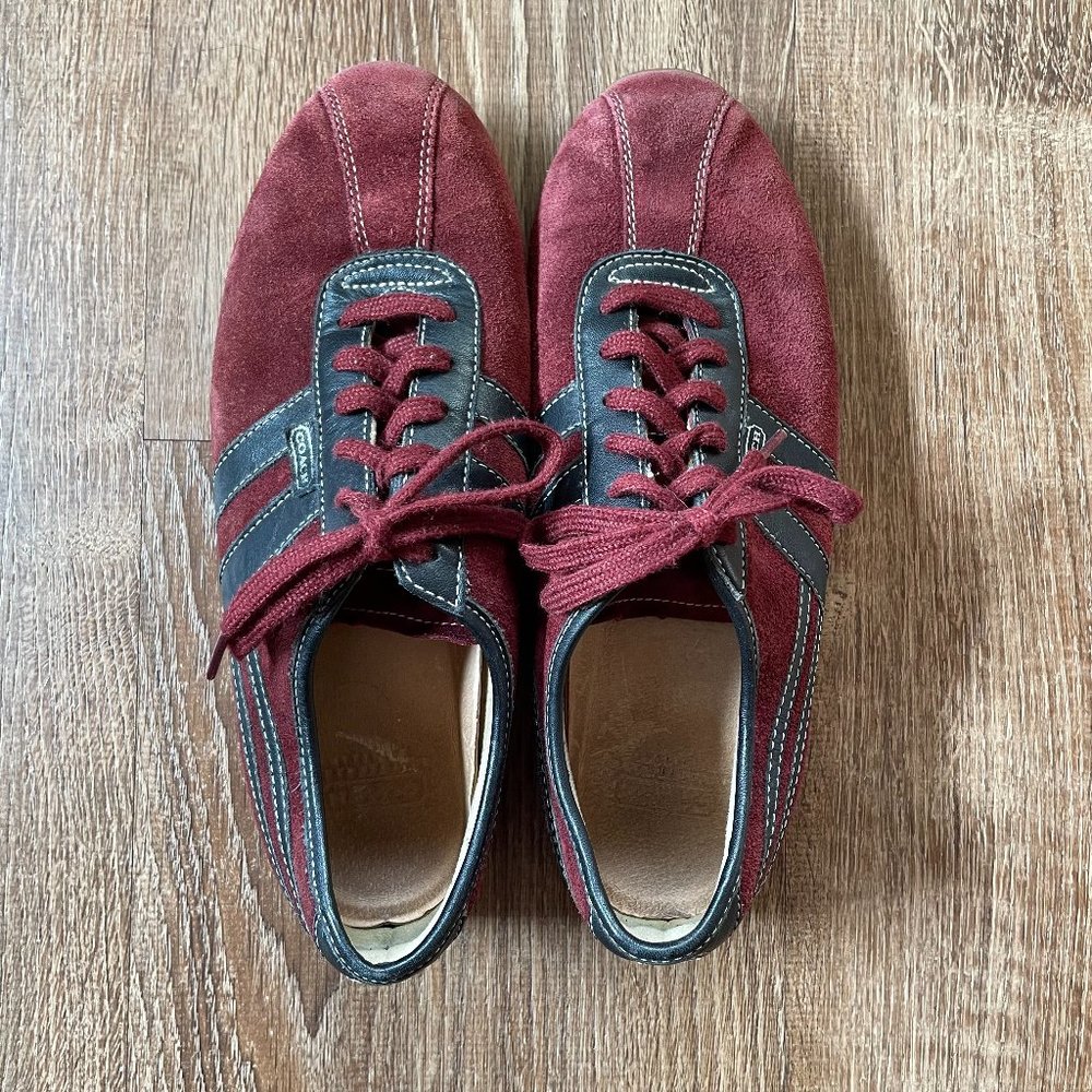 Coach Men's Maroon Suede Frasier Sneakers 7.5 M